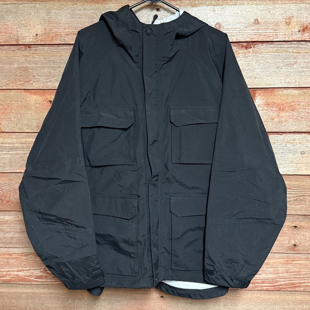 Duluth Trading Co Black No-Rainer Cargo Rain Jacket Hooded Waterproof Vented 2XL - Picture 5 of 6